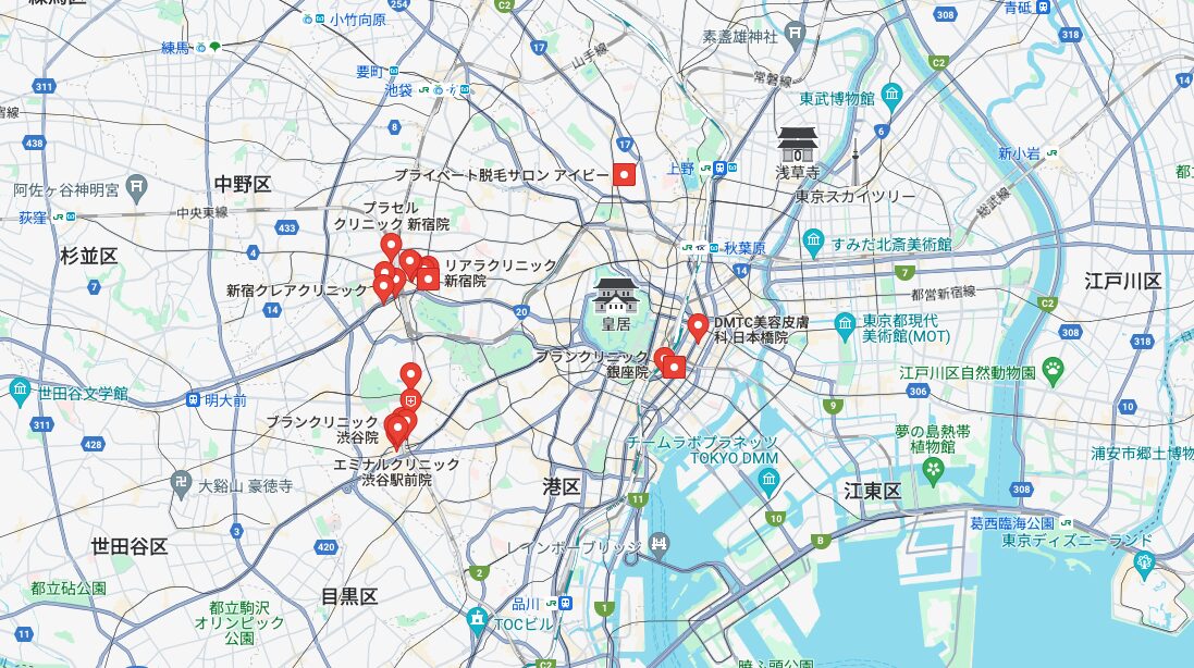 東京の医療脱毛クリニック